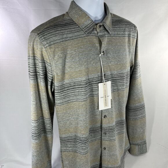 CRAFT FLOW LONG SLEEVE BUTTON DOWN SHIRT MENS SMALL COLLARED STRIPED RAYON NWT - Picture 6 of 14